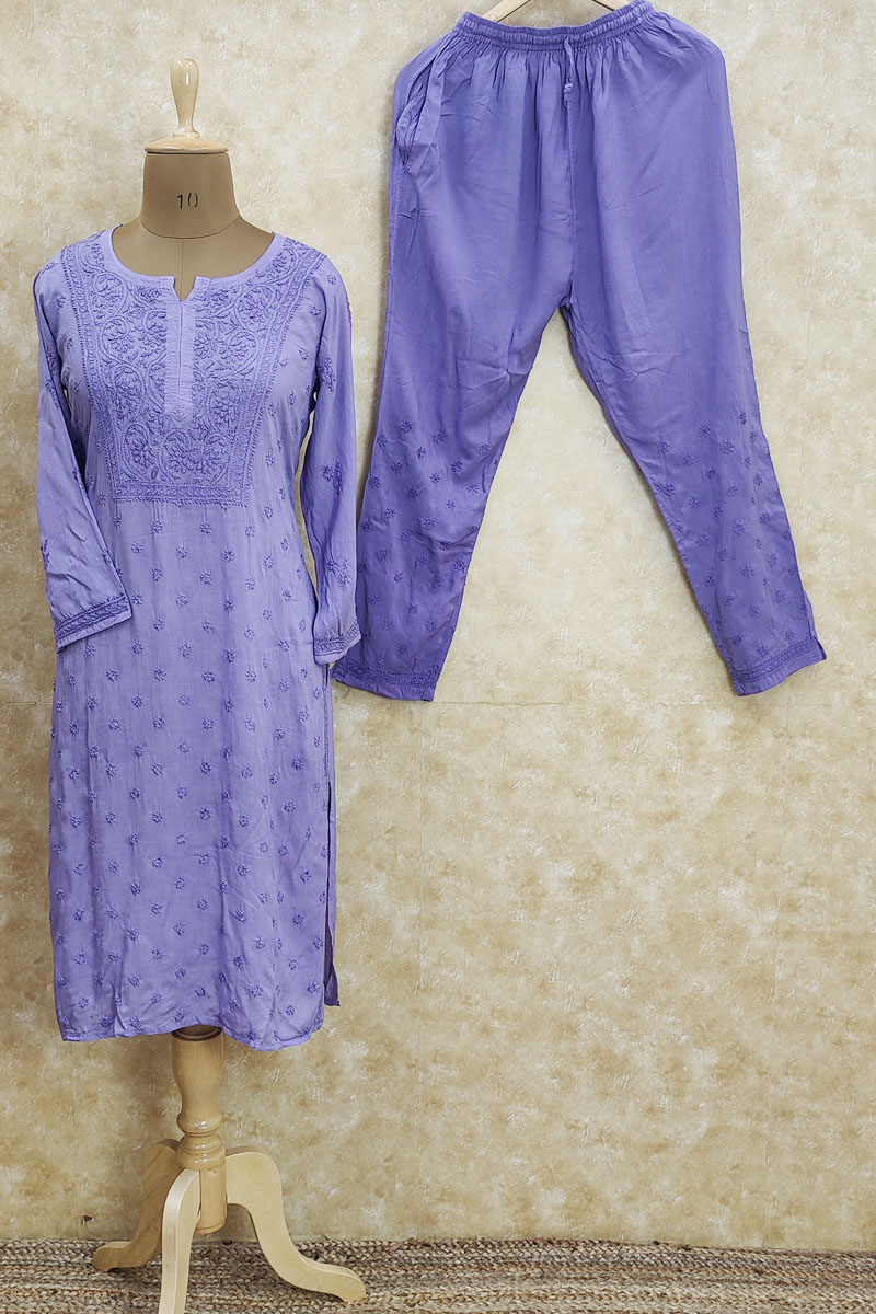 Mulmul Cotton Kurta Bottom Set